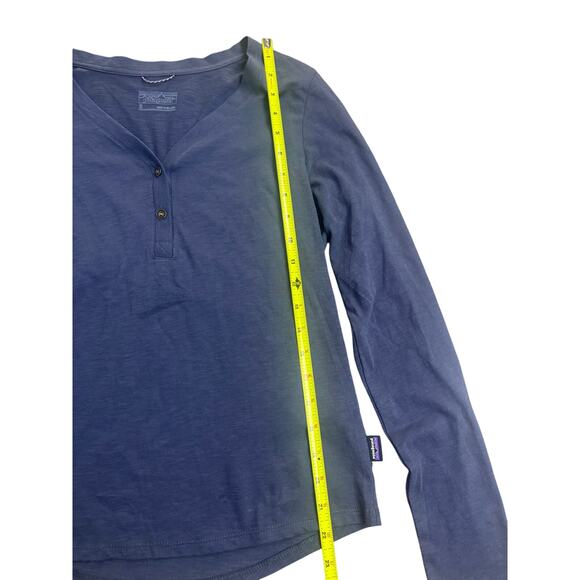 Patagonia Women’s S Henley Long Sleeve Shirt Blue Organic Cotton Casual Hiking - Picture 4 of 7